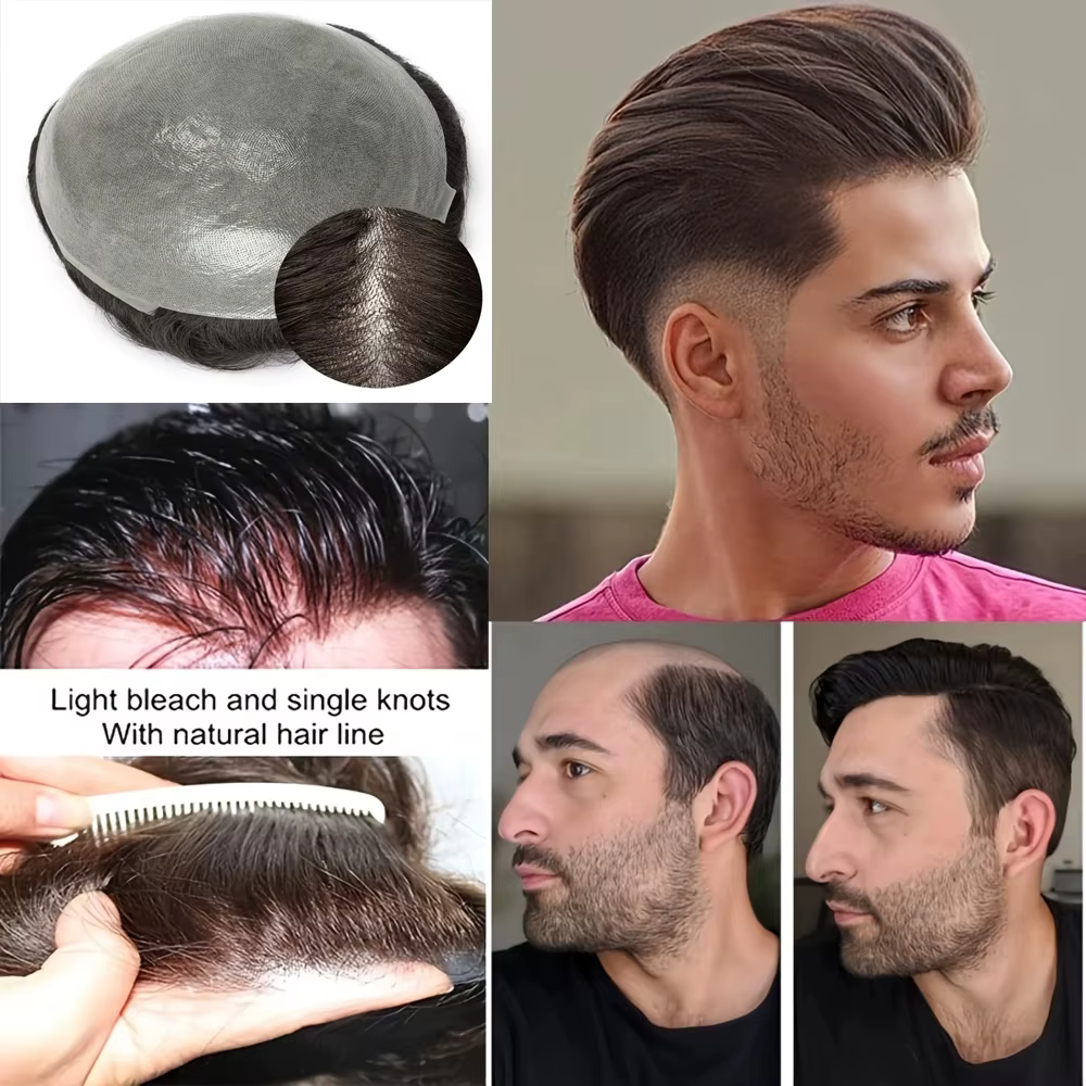 Prothèse capillaire naturelle pour hommes