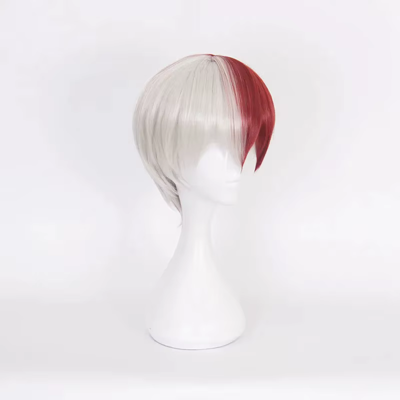 My Hero Academia Boku no Hiro Akademia Shoto Todoroki Shouto perruques blanc et rouge Cosplay