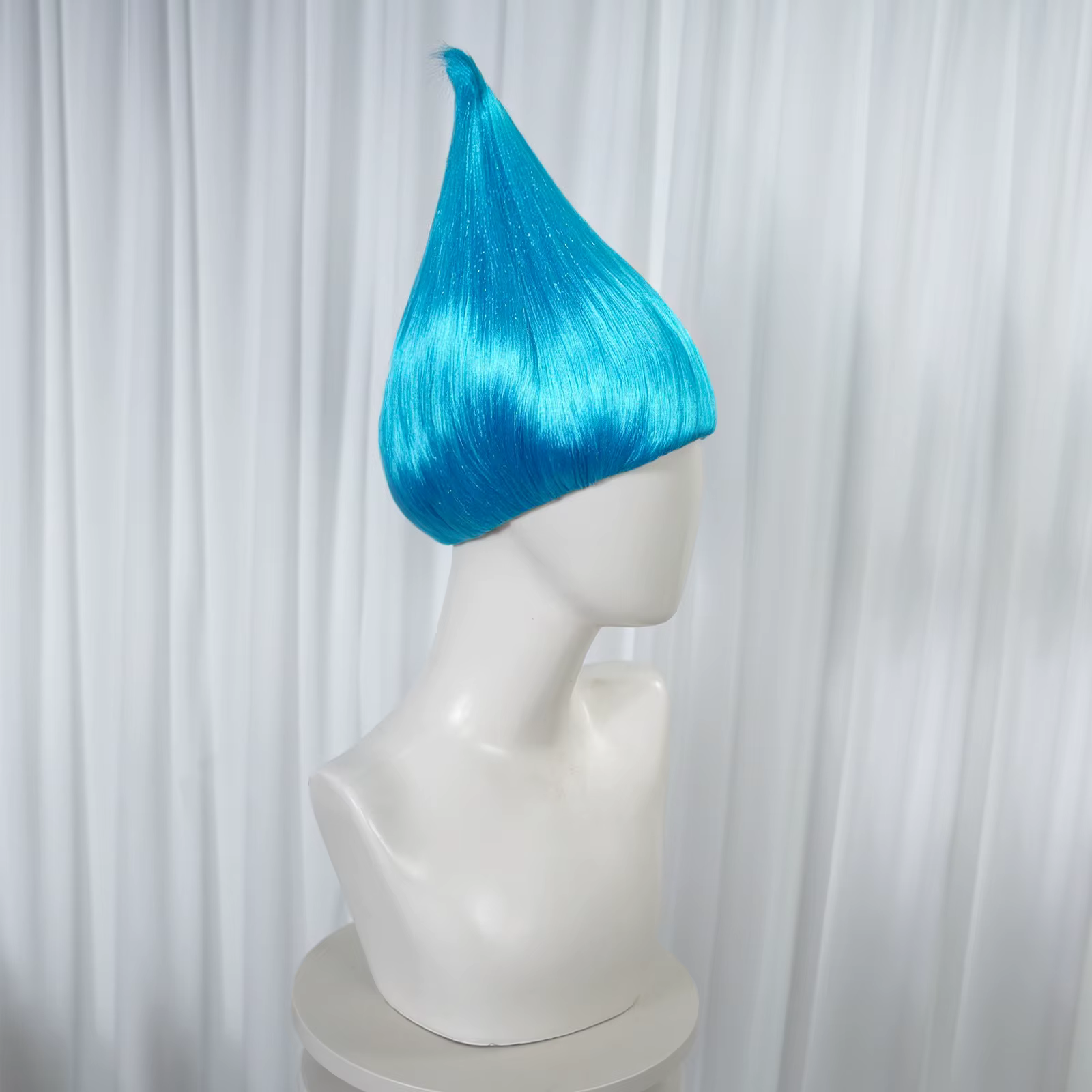 Perruque bleue synthétique pour fête d'Halloween