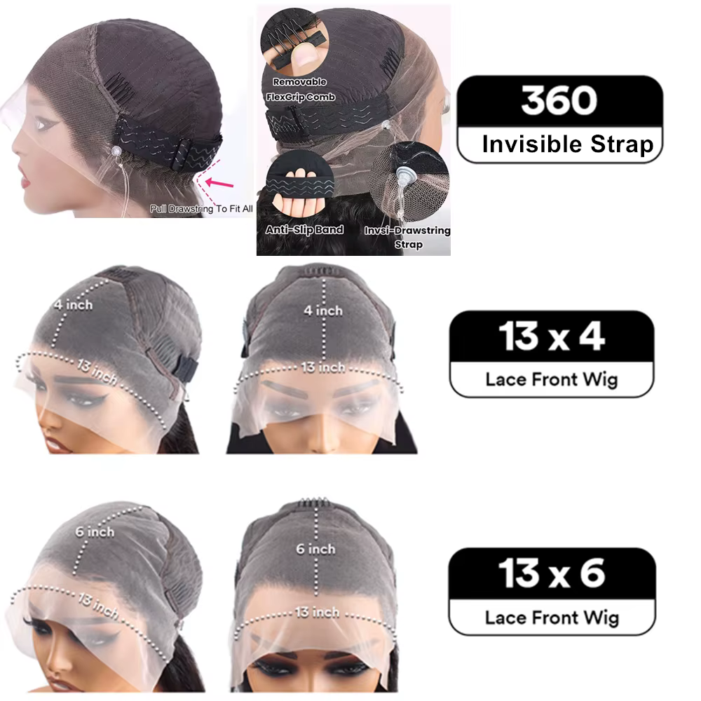 Perruque Lace Frontal Wig 360 sans colle