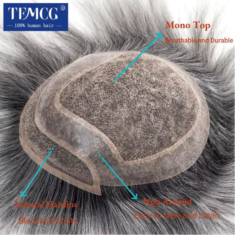 Perruque Lace Front Wig haline naturelle pour hommes