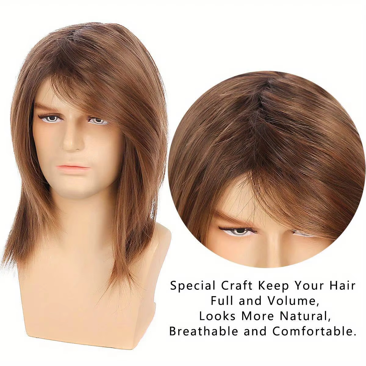 Perruques synthétiques pour hommes chauds