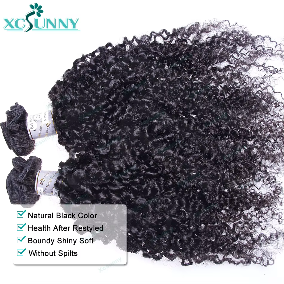 Bundles Kinky Curly Extensions de Cheveux Humains pour Femmes Noires