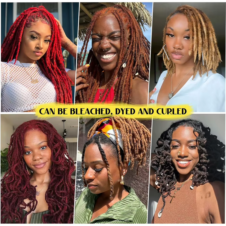 Extensions de dreadlocks bouclées faites à la main pour hommes et femmes