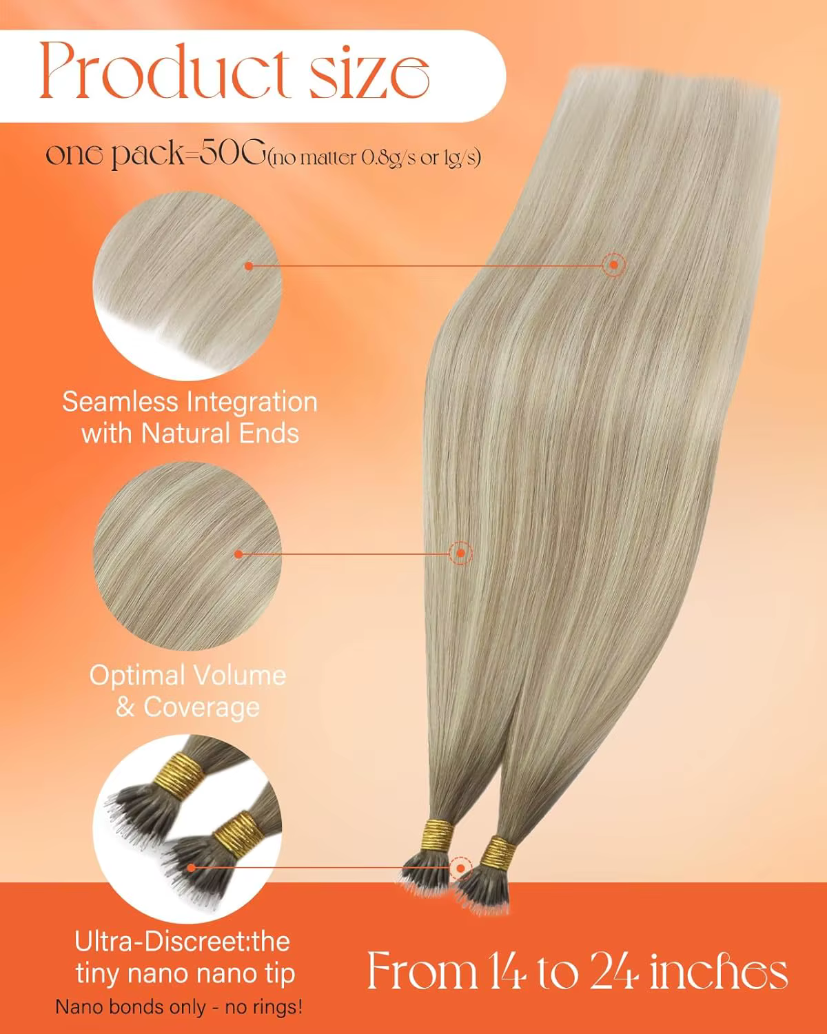 Nano perle Extensions de cheveux