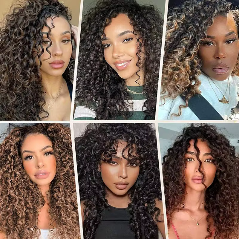 Extensions de cheveux synthétiques bouclés de 14 pouces