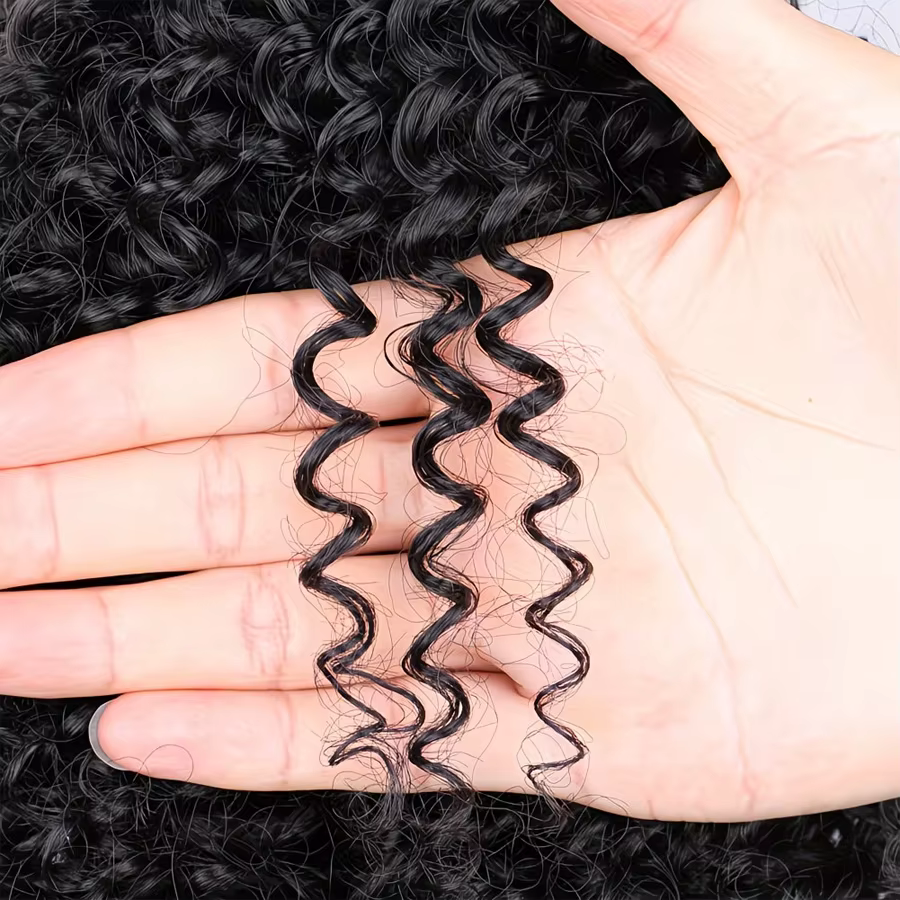 Queue de cheval courte bouclée afro pour femme