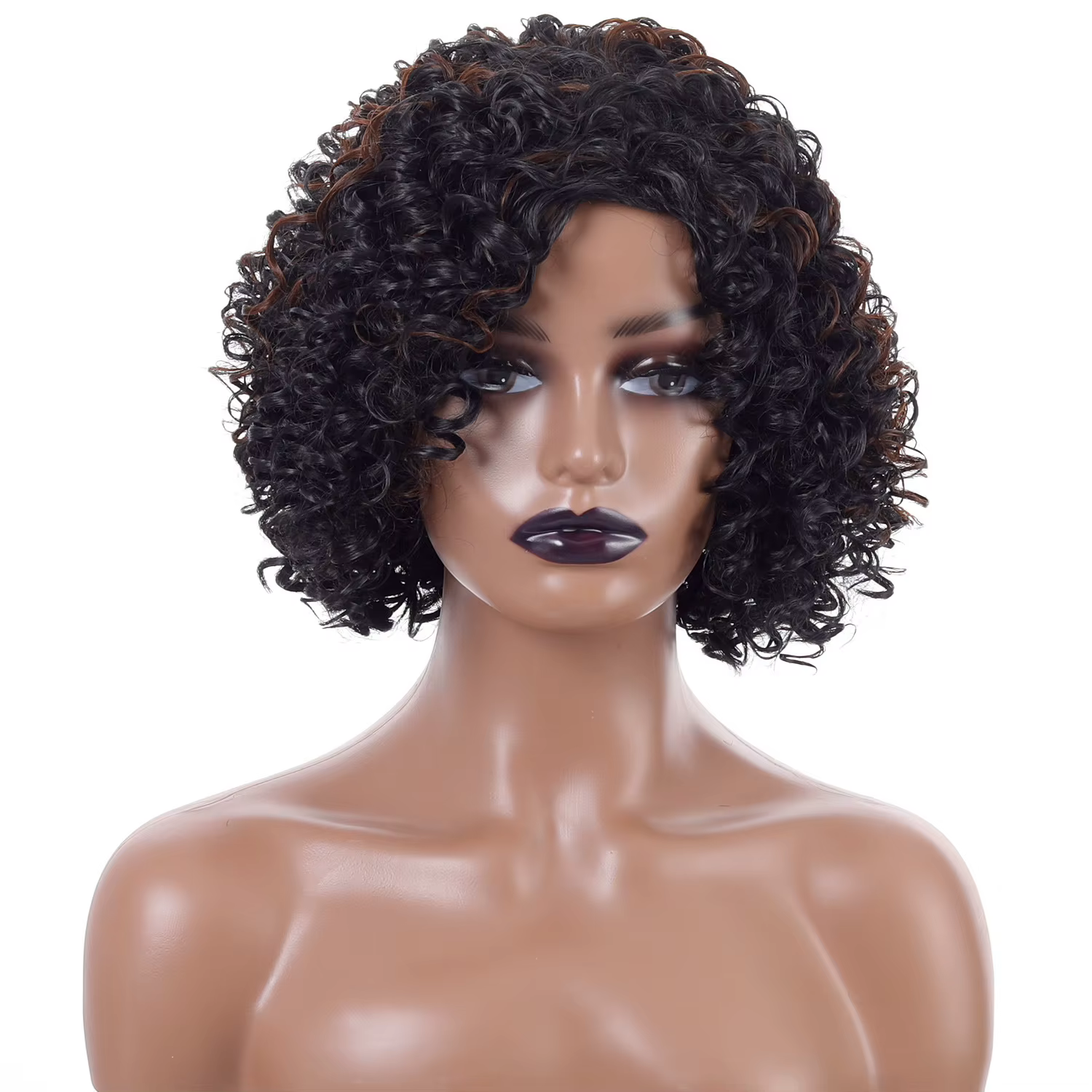 Perruque Afro bouclée d'apparence naturelle pour femmes
