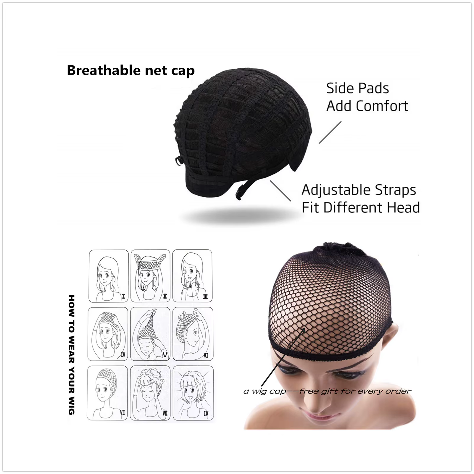 Perruque pour homme avec frange