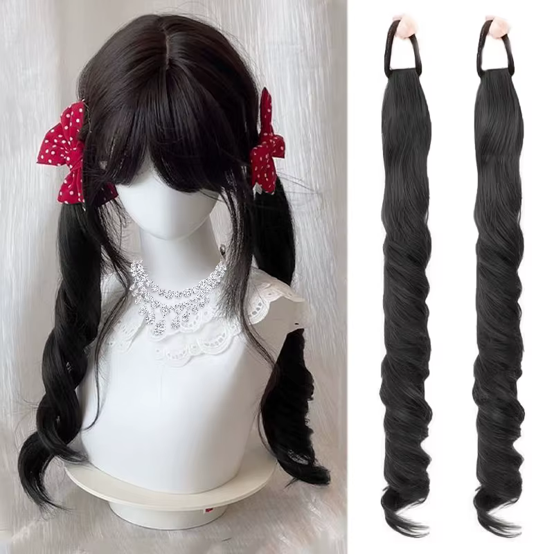 LUPU Double queue femme perruque douce fille rail romain naturel synthétique tressé fausse