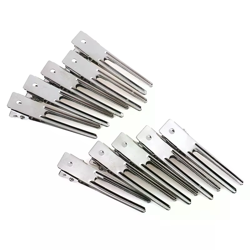 Pince à cheveux professionnelle en aluminium à bec de canard