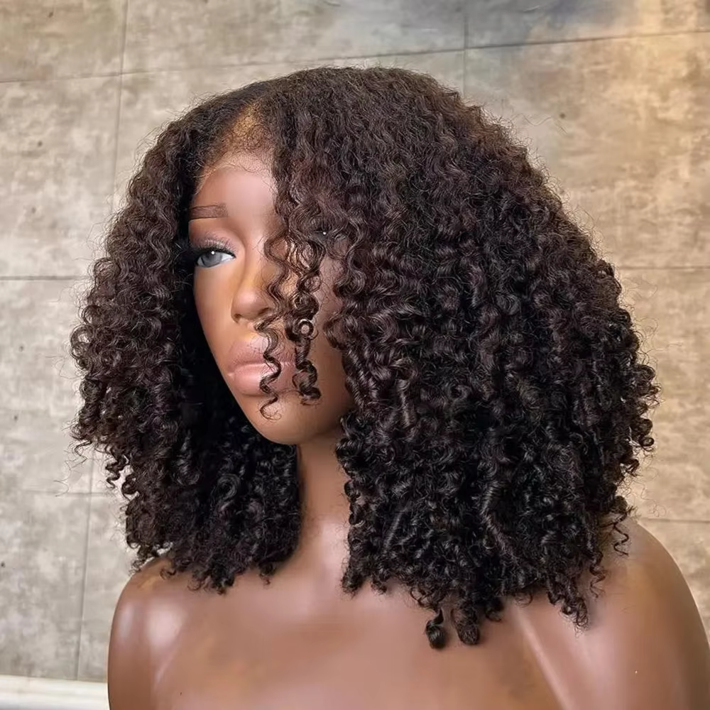 Ombre Blonde Invisi HD 7x5 sans colle dentelle perruque Remy 100% cheveux humains bouclés 4X4 5X5 sans
