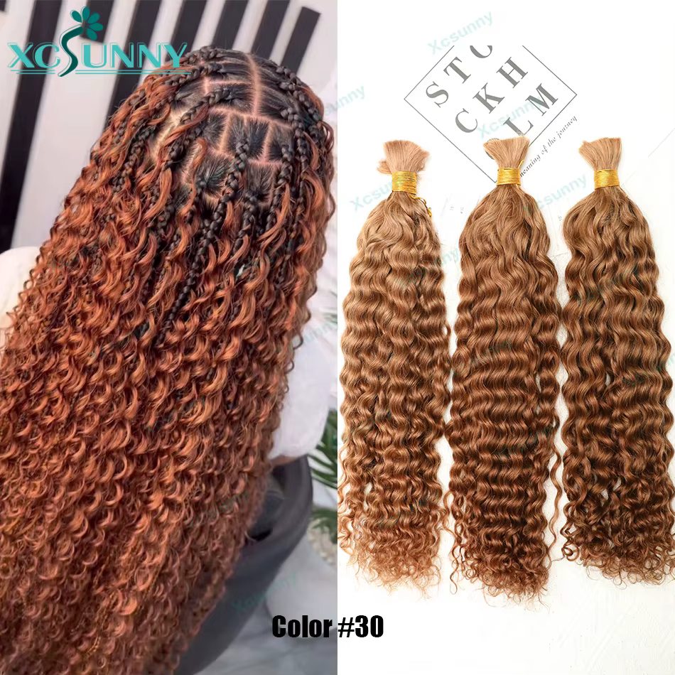 Boho tresses Extensions de cheveux humains paquets en vrac