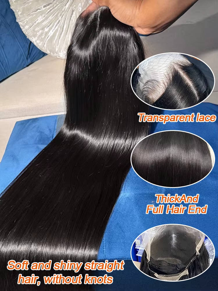 220% 40 42 pouces 13x6 os droit HD dentelle avant perruques de cheveux humains brésilien pré plumé 250 densité