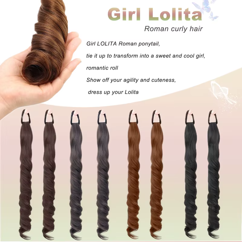 LUPU Double queue femme perruque douce fille rail romain naturel synthétique tressé fausse