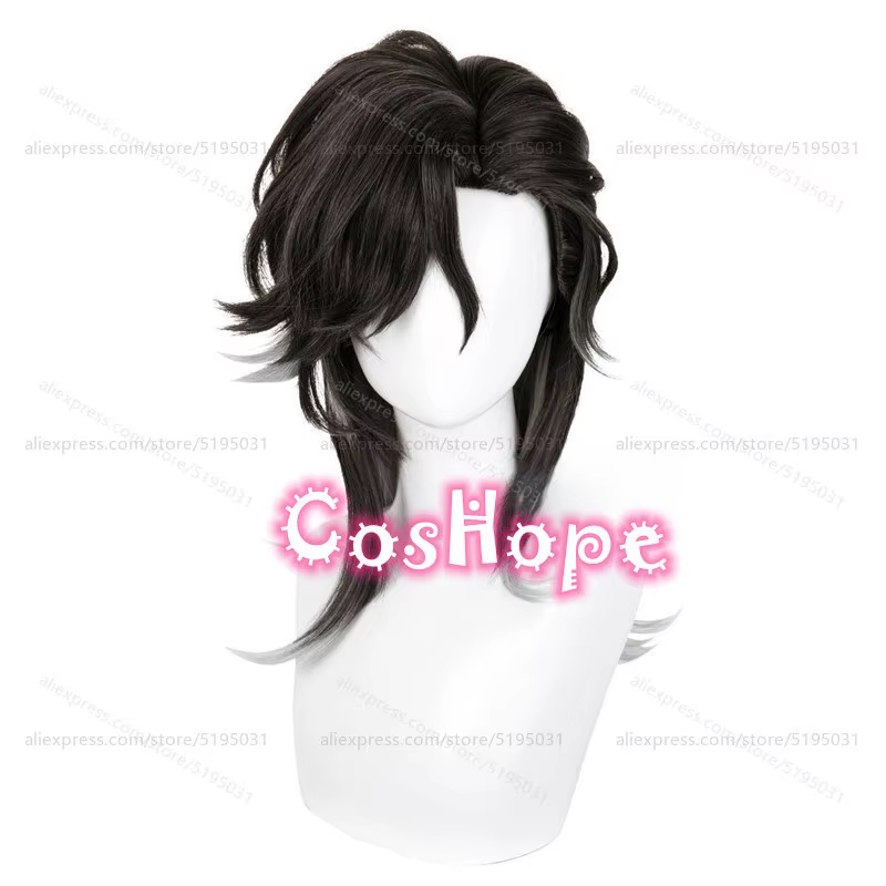 IDV Knight Richard Sterling Cosplay perruque 50 cm courte gris noir mixte