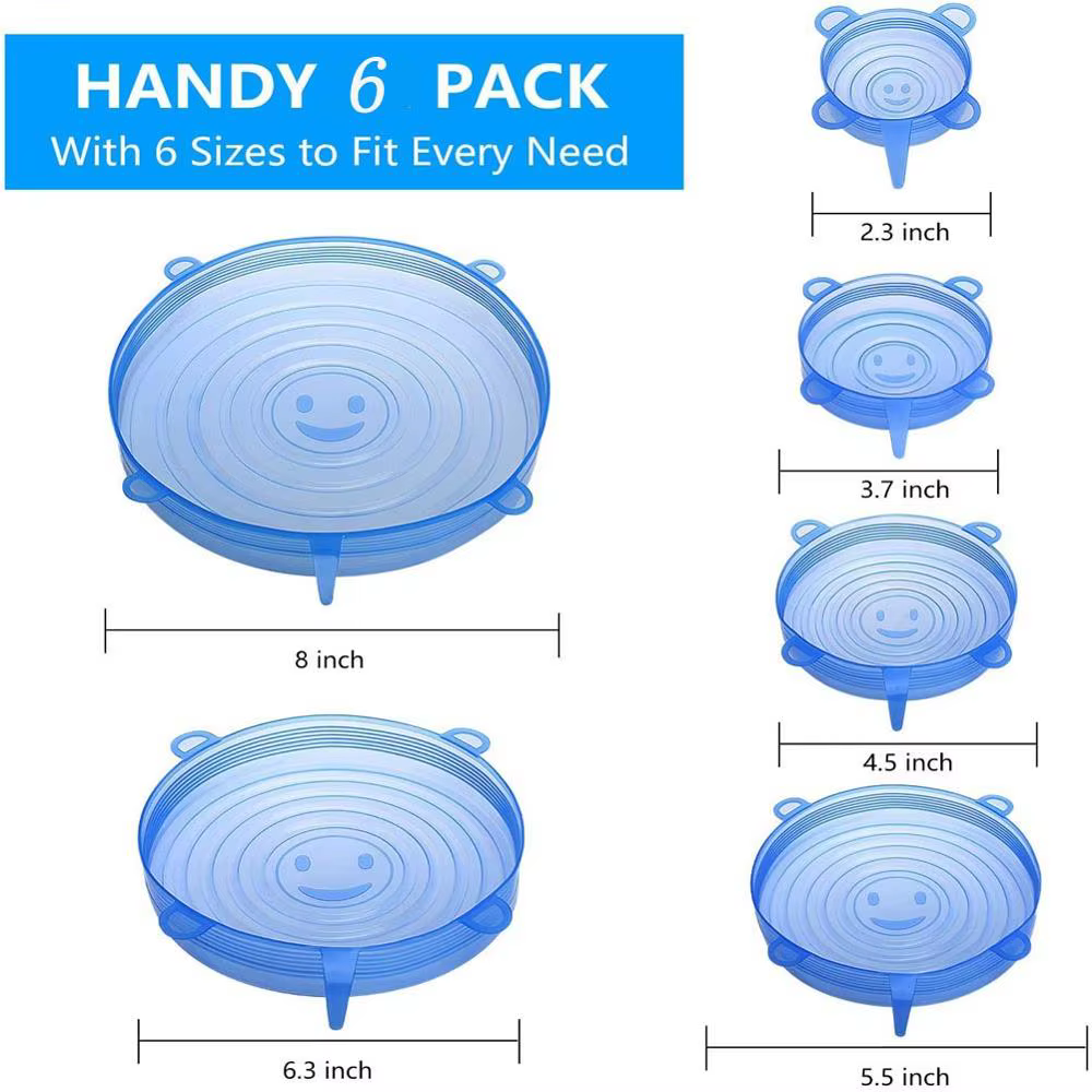 Couvre-aliments extensibles en silicone réutilisables, hermétiques, pour conserver la fraîcheur, couvre-bol extensibles, couvre-aliments extensibles pour la cuisine
