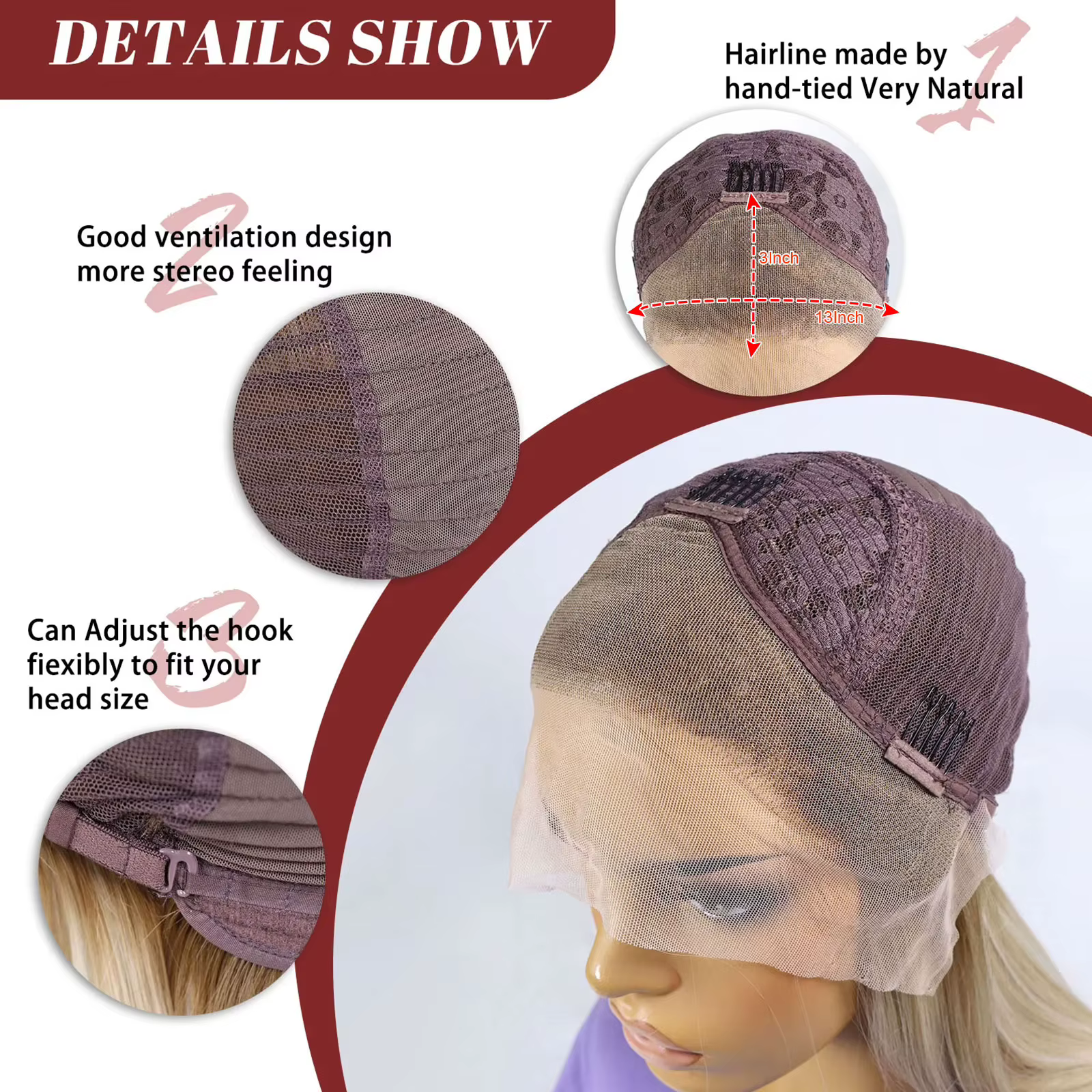 Perruque Lace Front Synthétique à Reflets Bruns Ondulés pour Femme