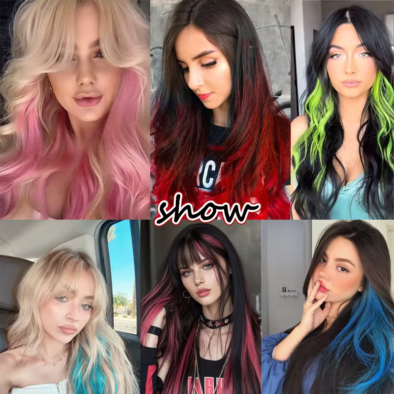 LUPU pinces à cheveux Extensions de cheveux perruque synthétique longue droite dégradé couleur pince-in morceau de cheveux pinces à cheveux pour cheveux pour tenue de femme
