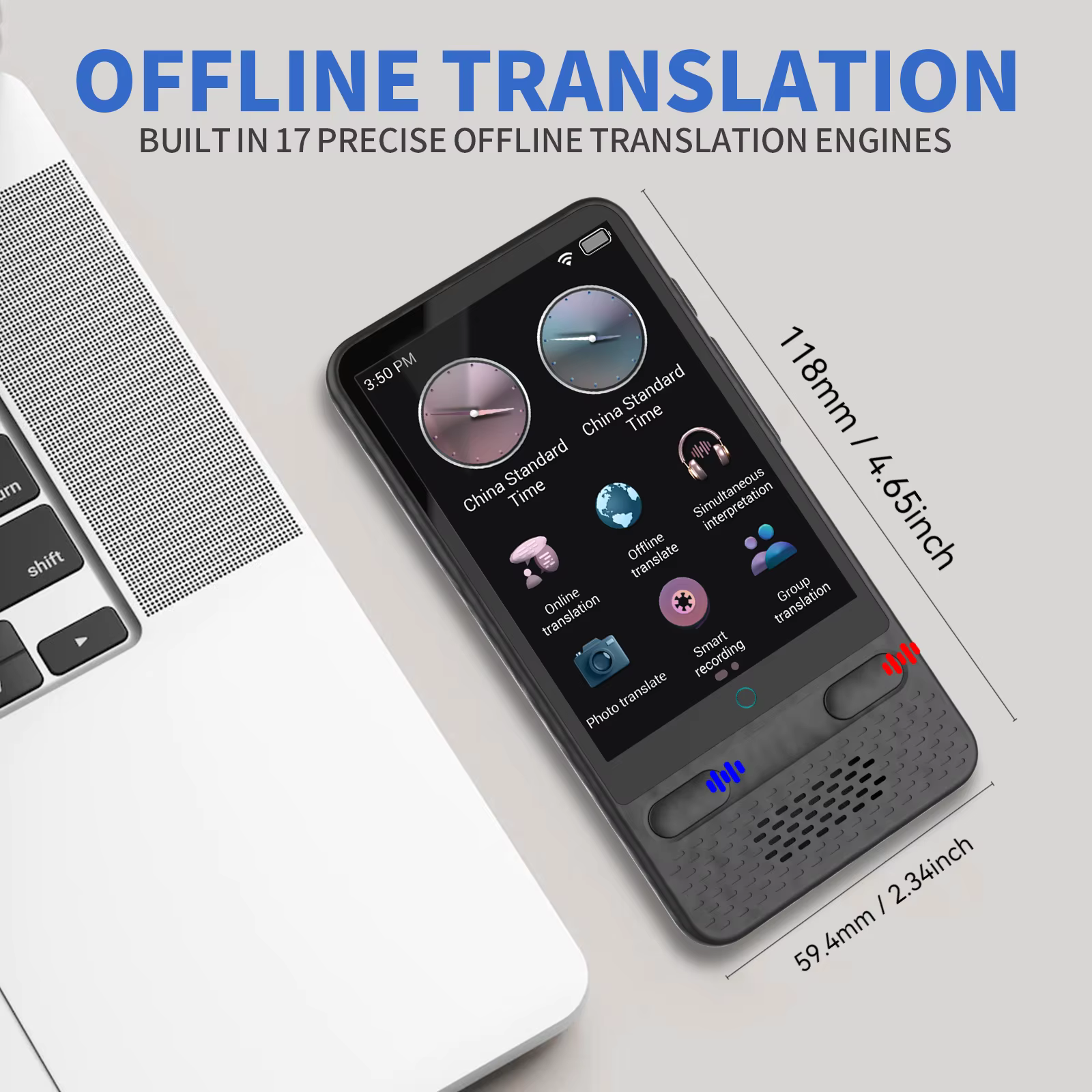 Dispositif de traduction linguistique prenant en charge 138 langues en temps réel, traducteur vocal IA avec traducteur ChatGPT