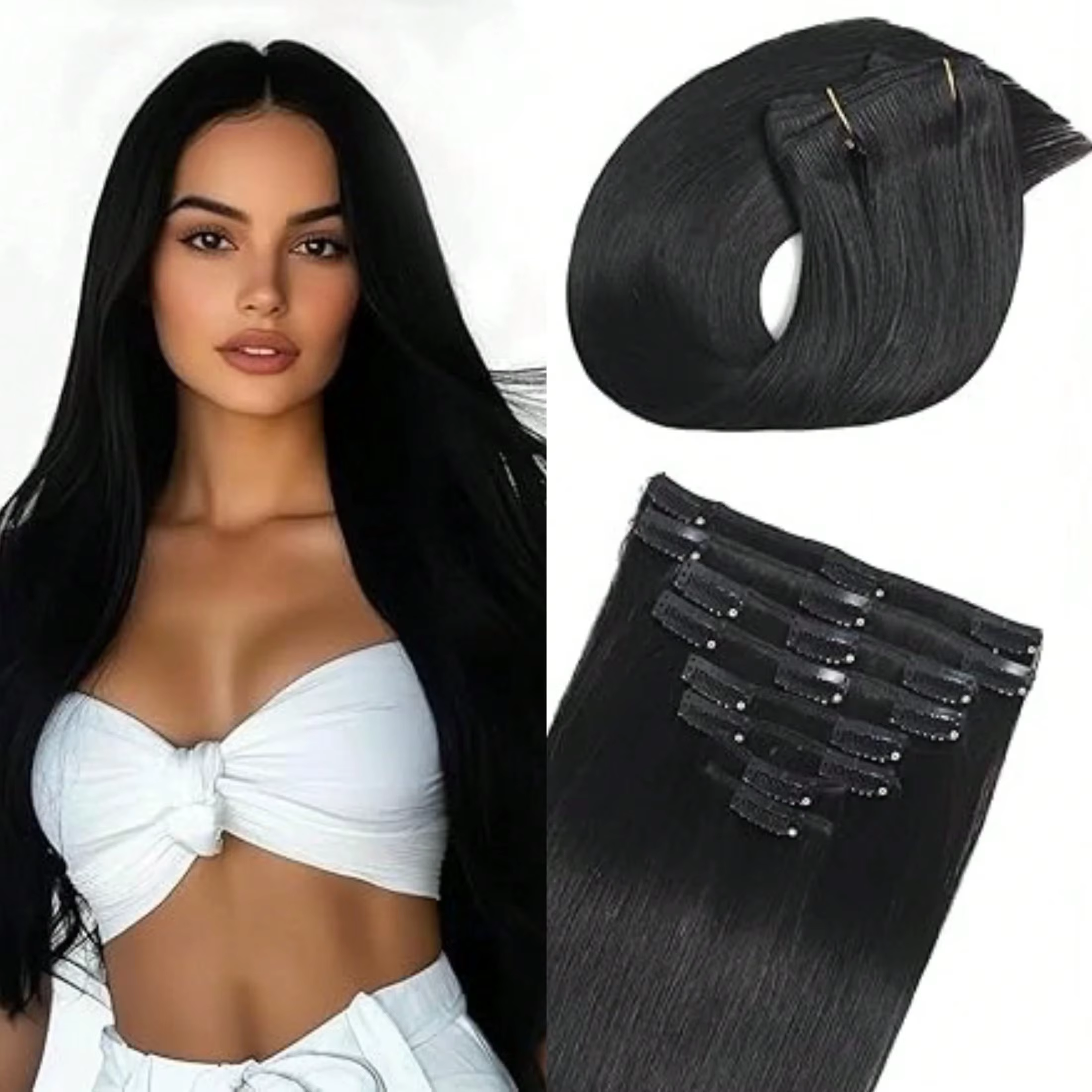 Extensions de cheveux à clipser