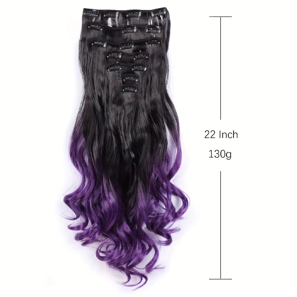Extensions de cheveux synthétiques à clip pour femmes et filles