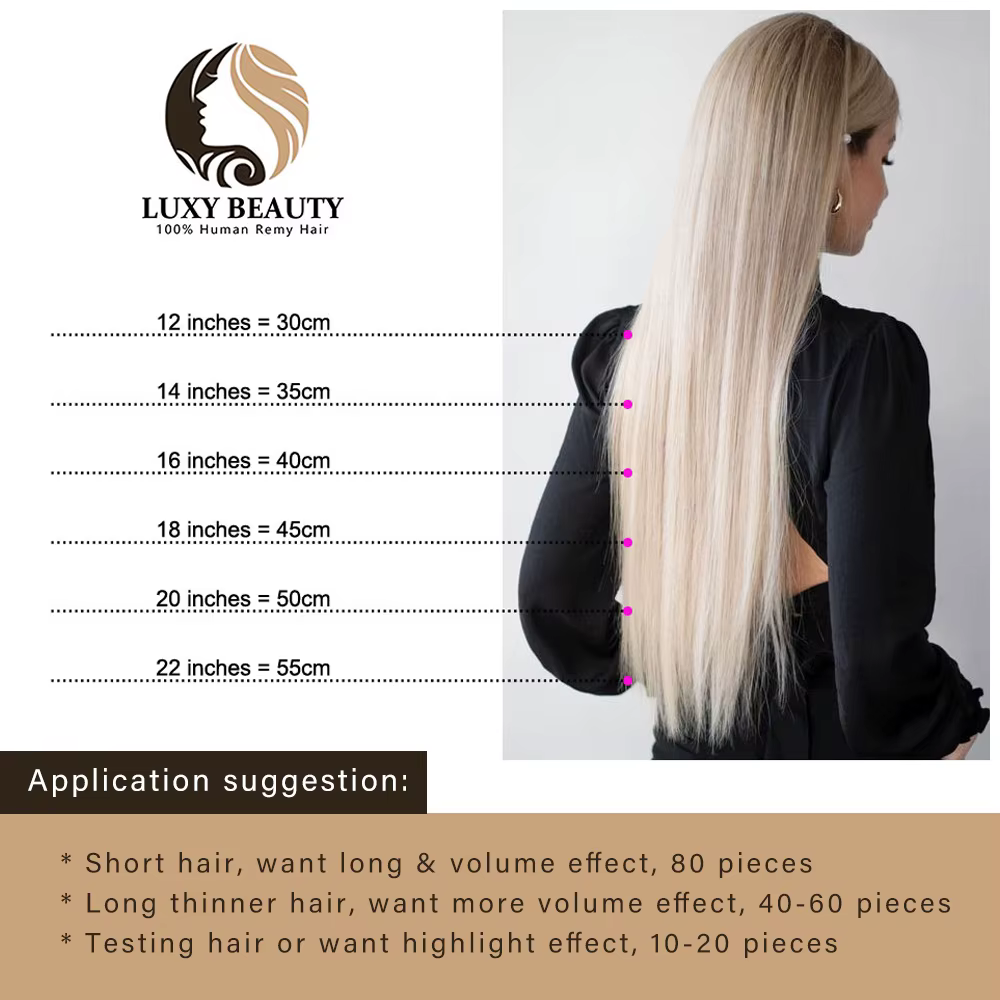 Extensions de Cheveux Humains Lisses Gris Ombré