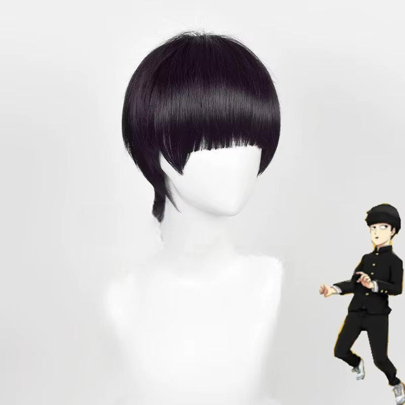Mob Anime rôle perruque scène Sitcom effectuer Match couvre-chef frange droite Pot couvercle tête