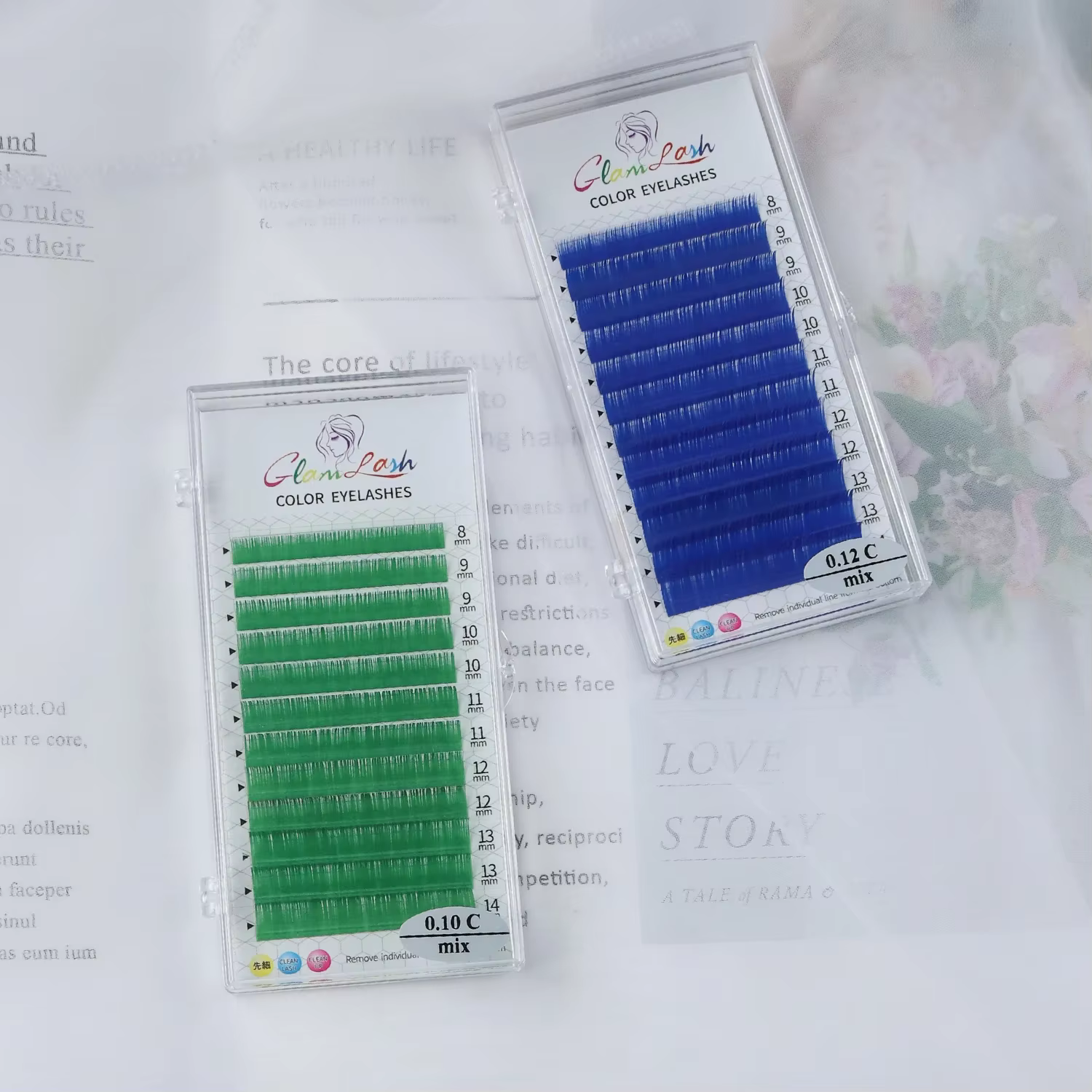 Extensions de cils de couleur marron violet 8-14mm