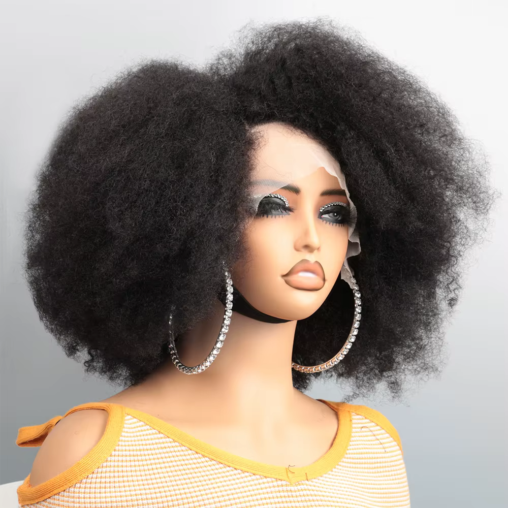 Perruques Afro pour femmes noires crépus bouclés dentelle avant perruque