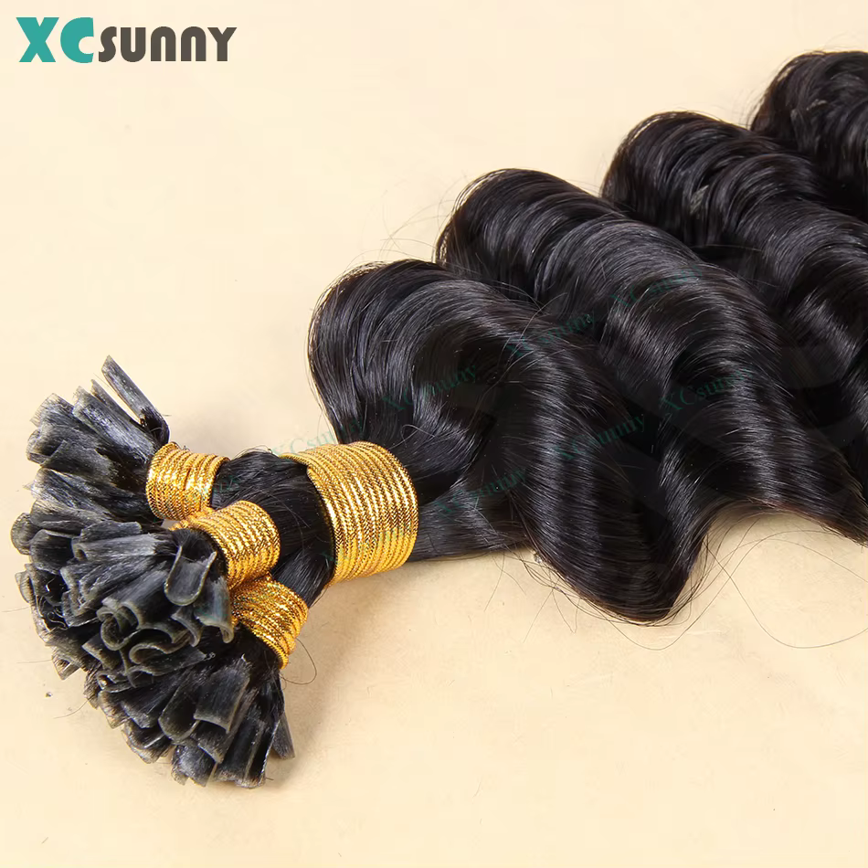U Tip Extensions de cheveux humains kératine vague profonde Utip réel
