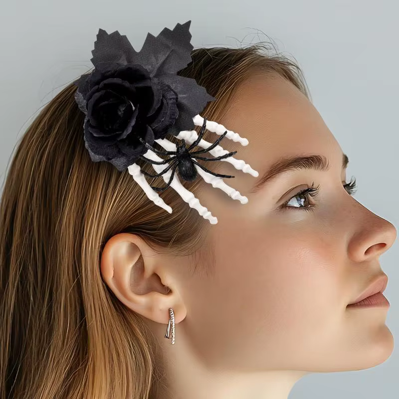 Pince à cheveux en forme de squelette d'araignée pour Halloween