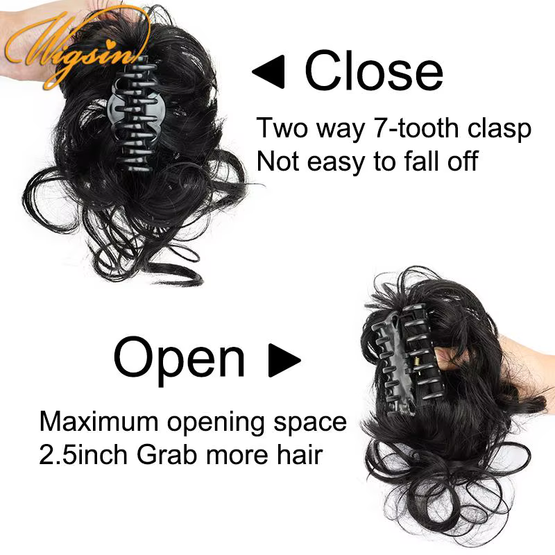 WIGSIN synthétique griffe Chignon court désordre cheveux bouclés
