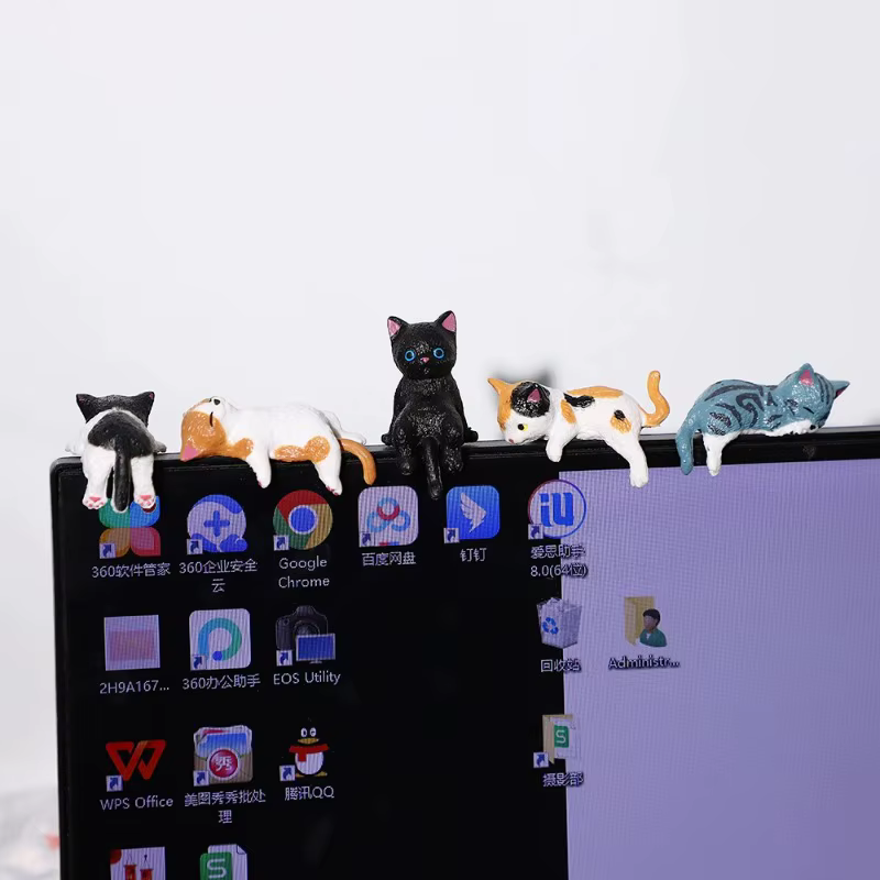 Bord chat ordinateur tasse d'eau voiture bord décoration crème colle accessoires petits ornements Figurines et Miniatures