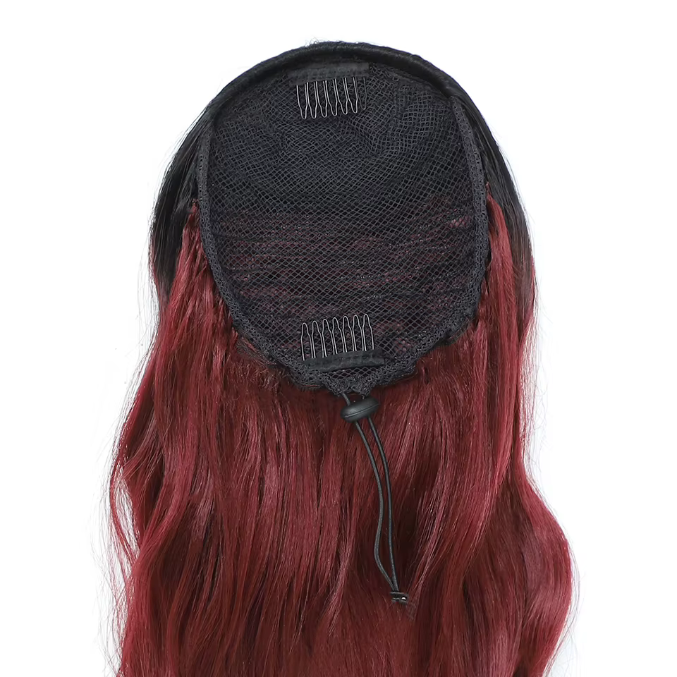 Extension de queue de cheval ondulée bouclée synthétique longue 28 pouces Extensions de cheveux