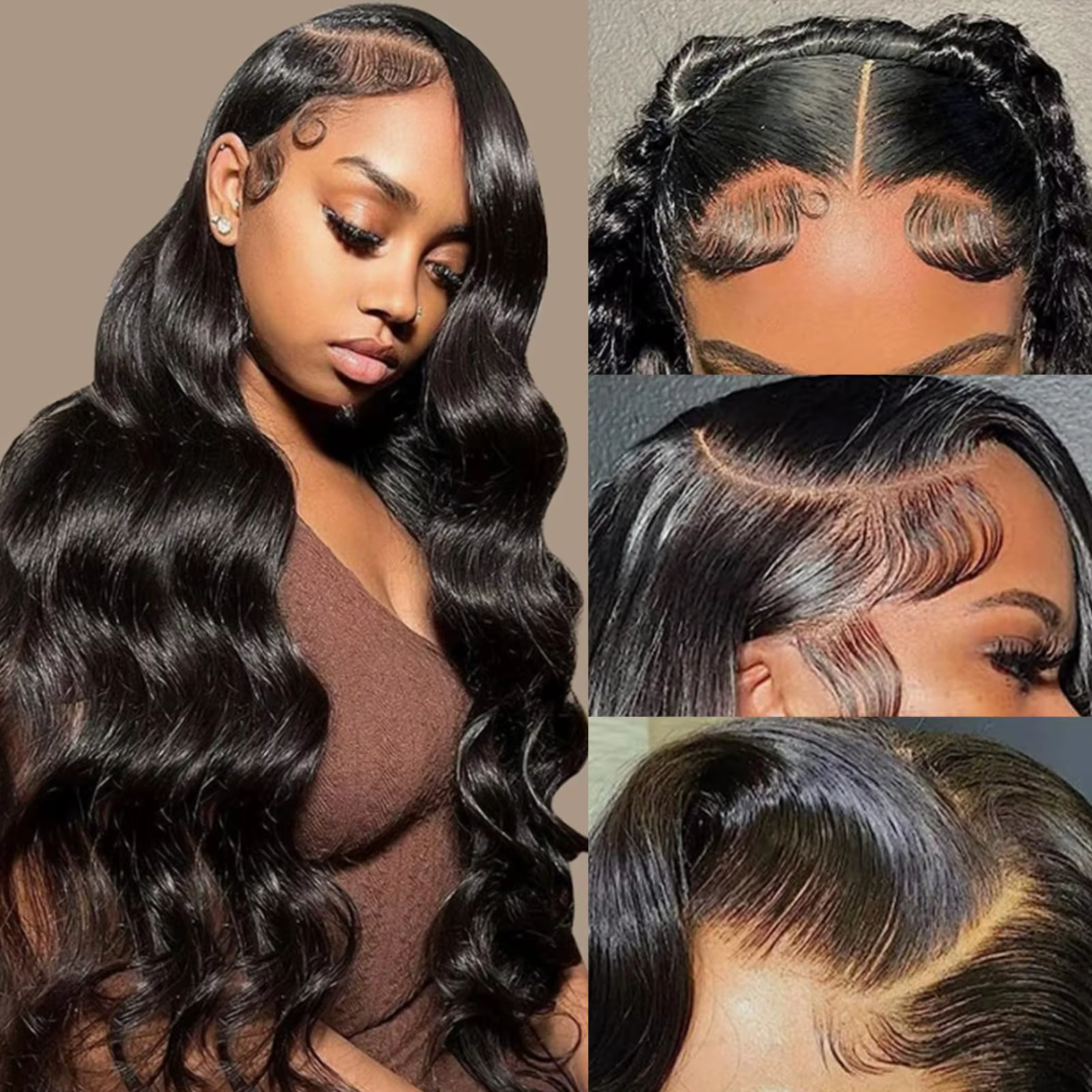 Perruques en cheveux humains ondulés