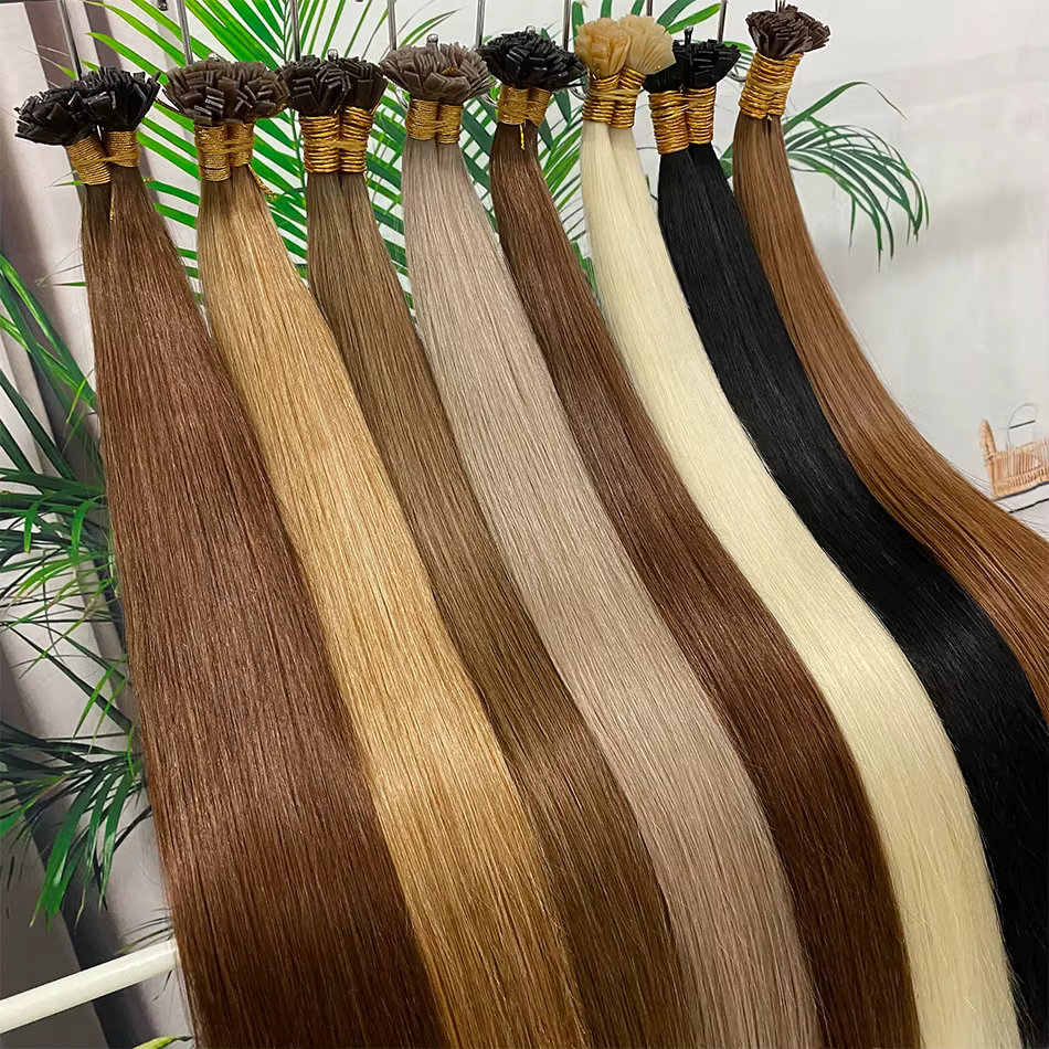 Cheveux Remy blonds naturels ombrés, 30 pouces, Extension de cheveux naturels lisses et soyeux, Fusion 50g, Capsules de kératine à pointe plate pour cheveux