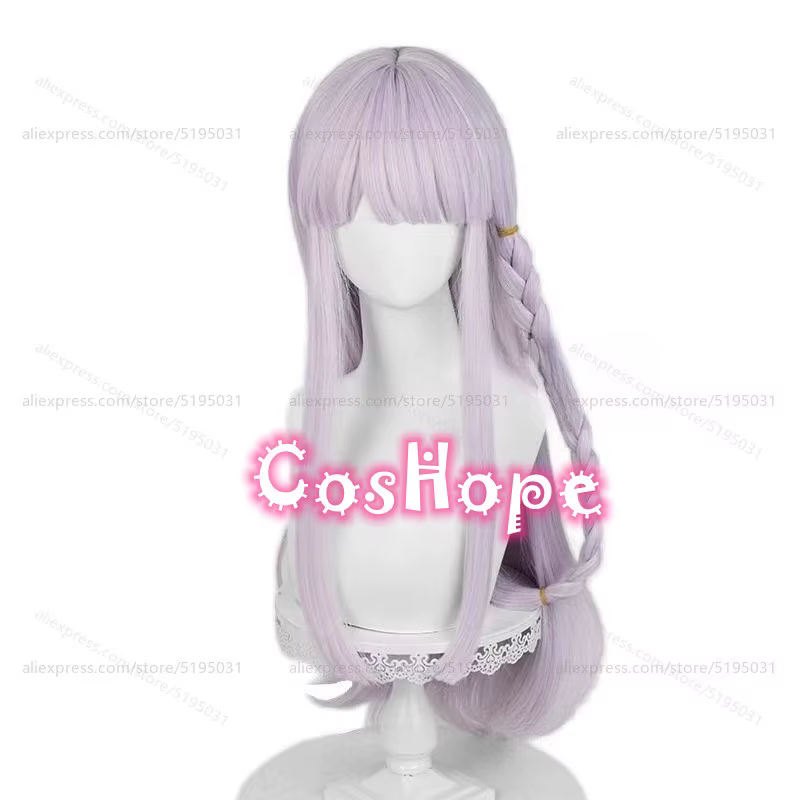 Kirigiri Kyoko Cosplay perruque 80 cm cheveux longs violet clair