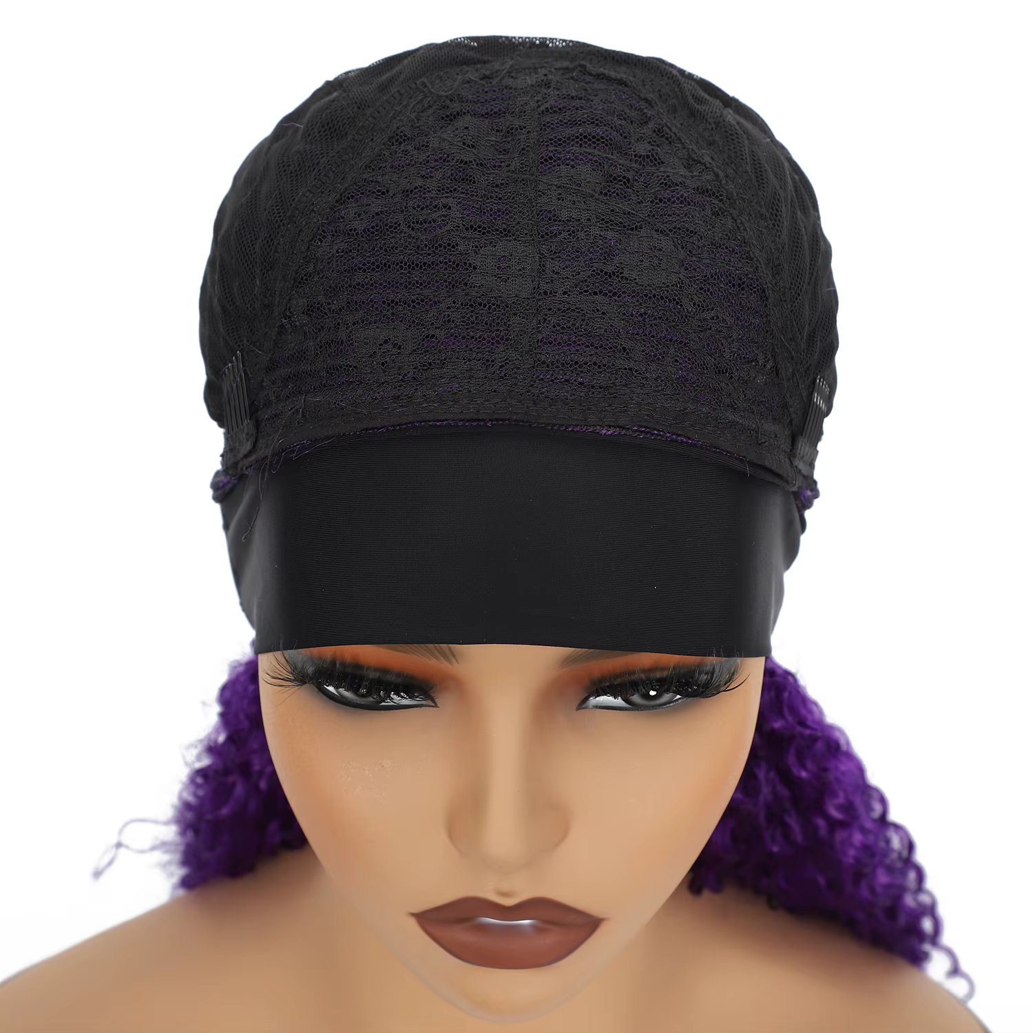 Perruque bandeau violette pour femme avec ligne de cheveux naturelle