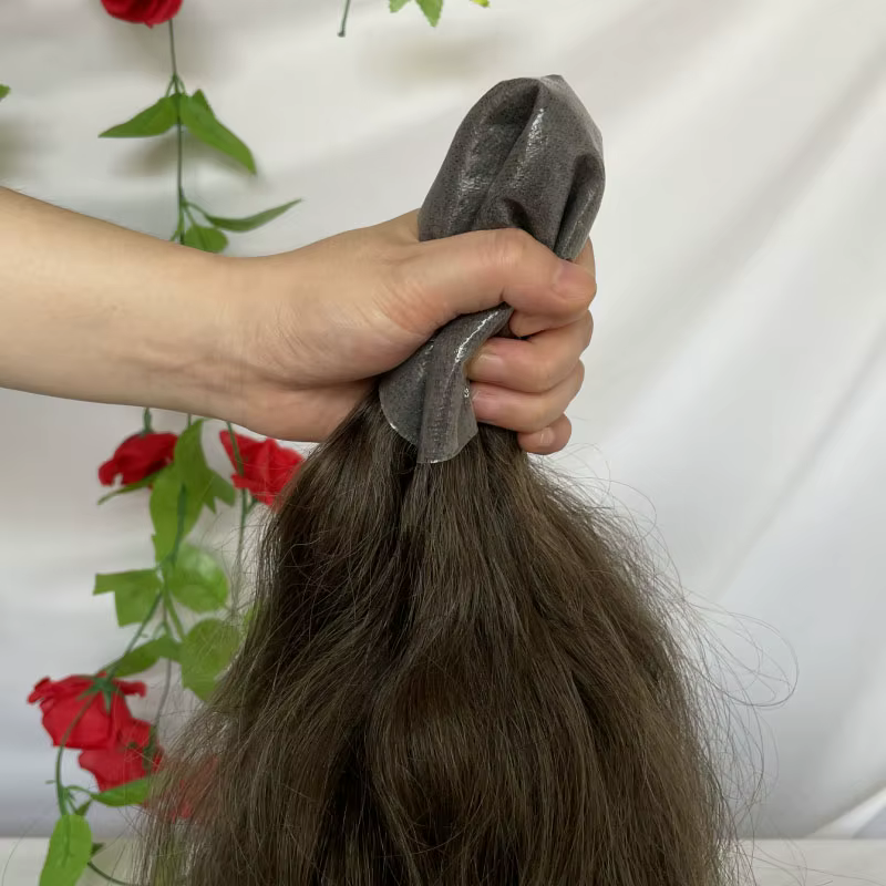 Perruque naturelle en cheveux humains vierges européens de 12 pouces