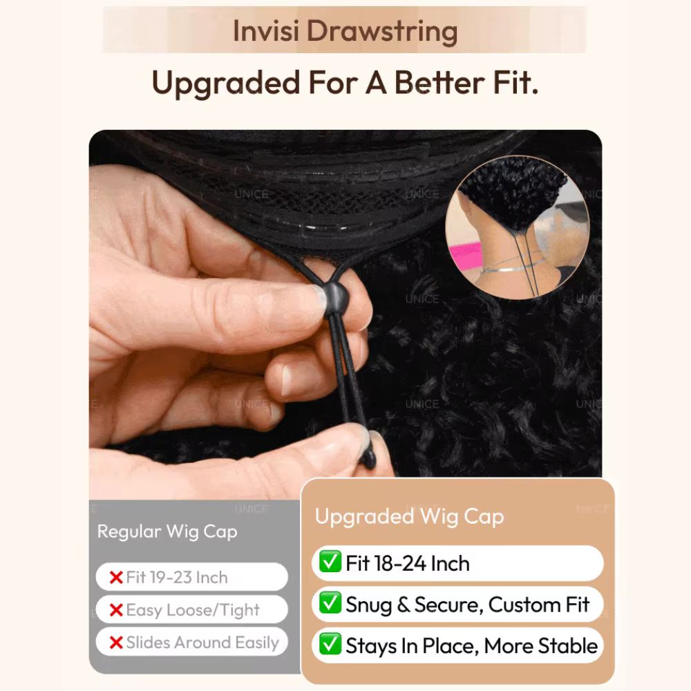UNice Bye-Bye Slip ™   Perruque 13x4 Lace Frontal Couleur Bronde avec Mèches Blond Miel Ondulées Effet Mouillé 100% Cheveux Humains Sans Colle