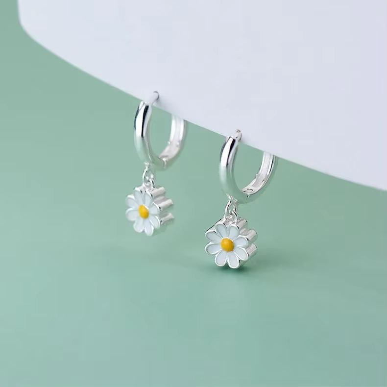 Boucles d'oreilles en argent Sterling 925, bijoux exquis de tempérament de tournesol, cadeau pour femmes
