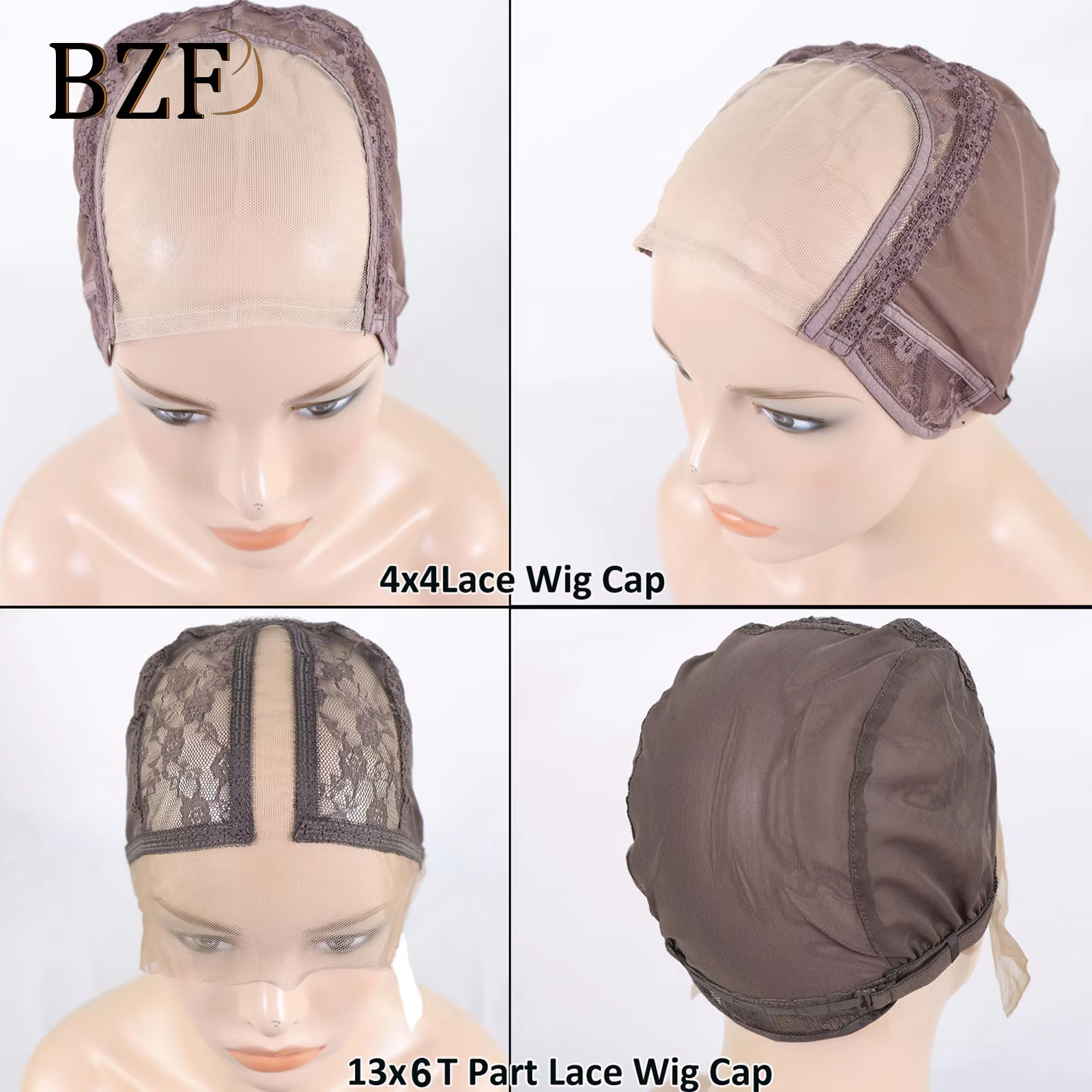 Bonnet de perruque Full Lace Transparent Suisse 360, Bonnets de perruque pour perruques exécutives, Filet de tissage en dentelle sans colle, Accessoires de casquette, 13x6
