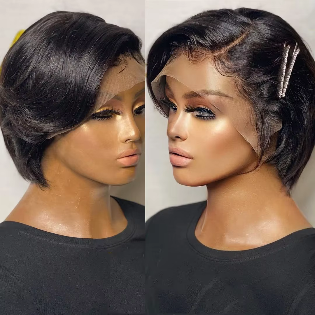 Perruque Pixie Cut 13x4 en dentelle transparente