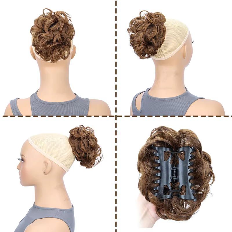 Chignon synthétique en désordre pour femmes