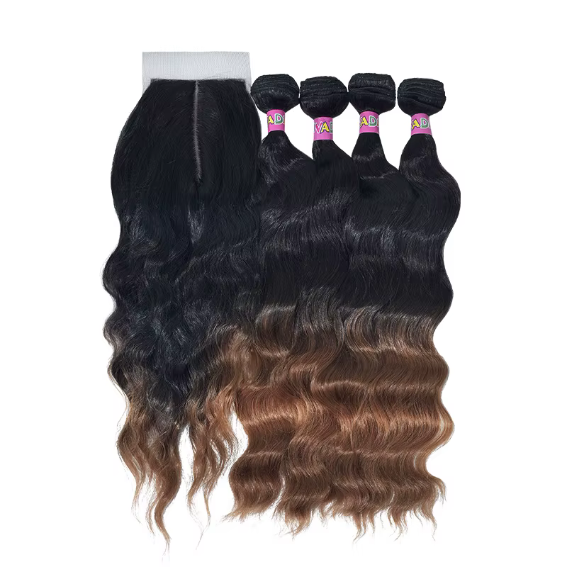 Extensions de cheveux synthétiques ondulés effet vague d'eau