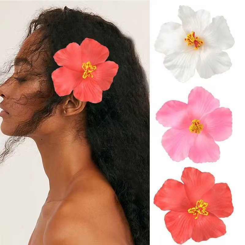 Pince à cheveux fleur hawaïenne pour femmes filles romantique bohème