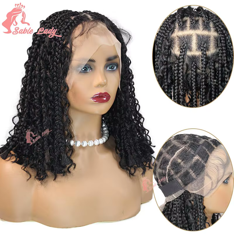 Boho-Perruque Bob Tressée pour Femmes Noires