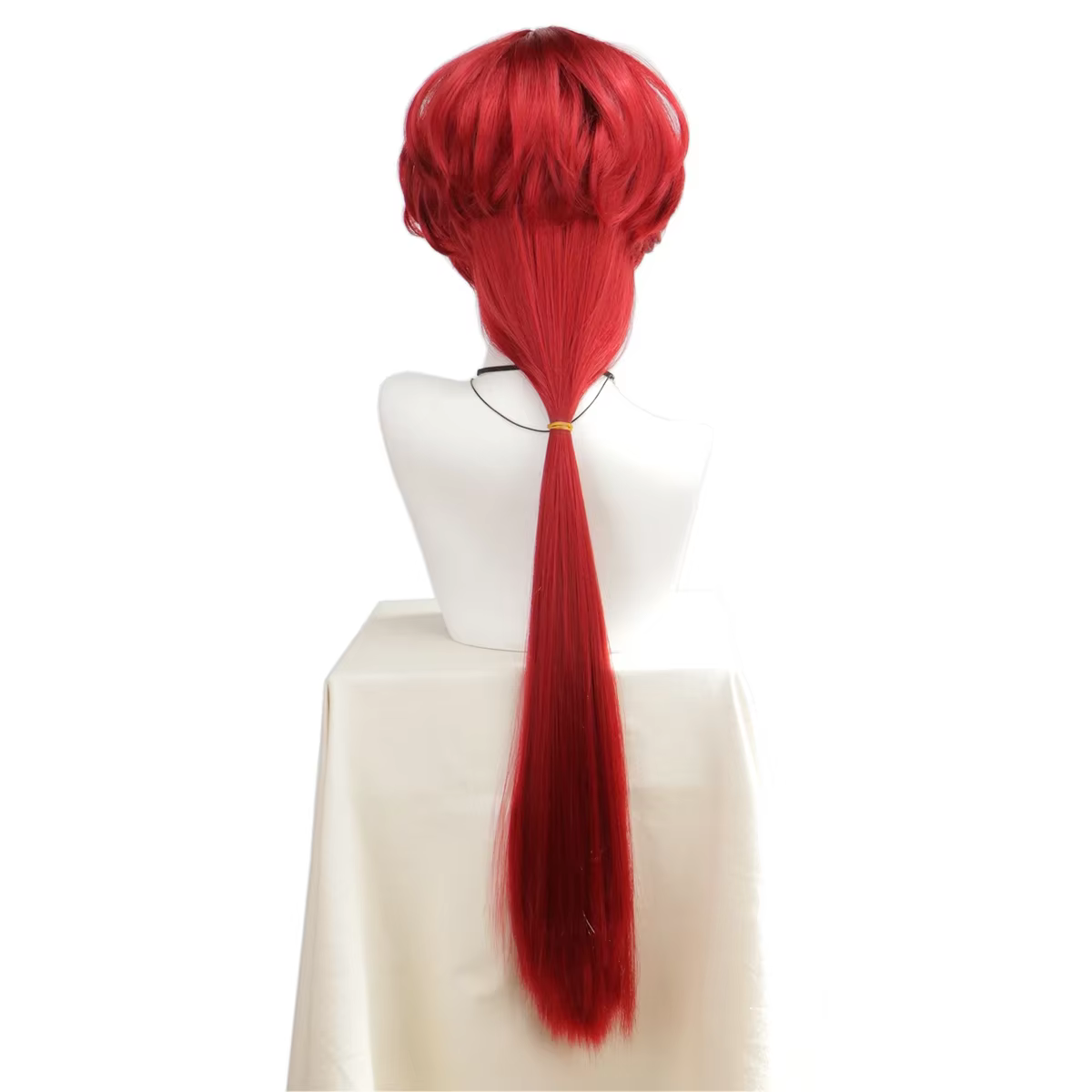 Perruque synthétique longue et lisse rouge pour femmes