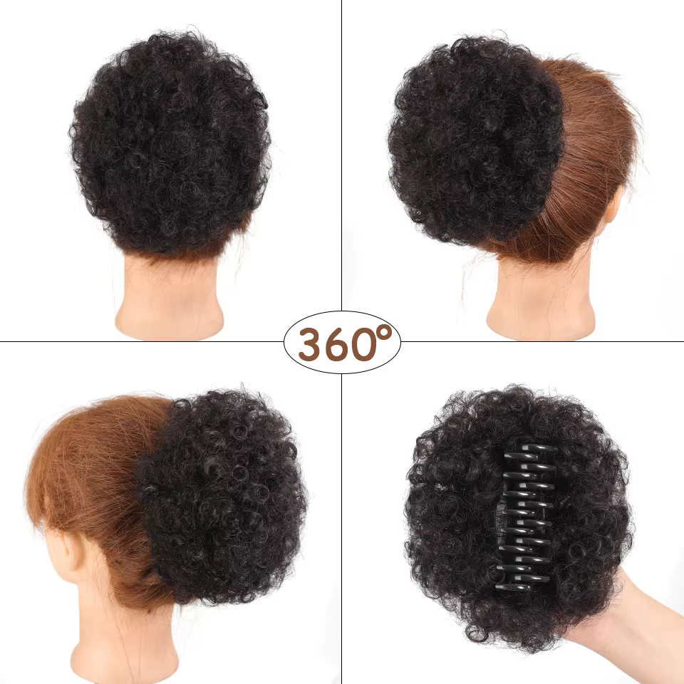 LUPU synthétique Afro bouffée cordon queue de cheval crépus bouclés cheveux chignon avec Clips dans les Extensions Updo pour les femmes noires